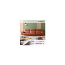 다우닝 레아 4인 전체 천연가죽 소파 (색상:진 그레이) 